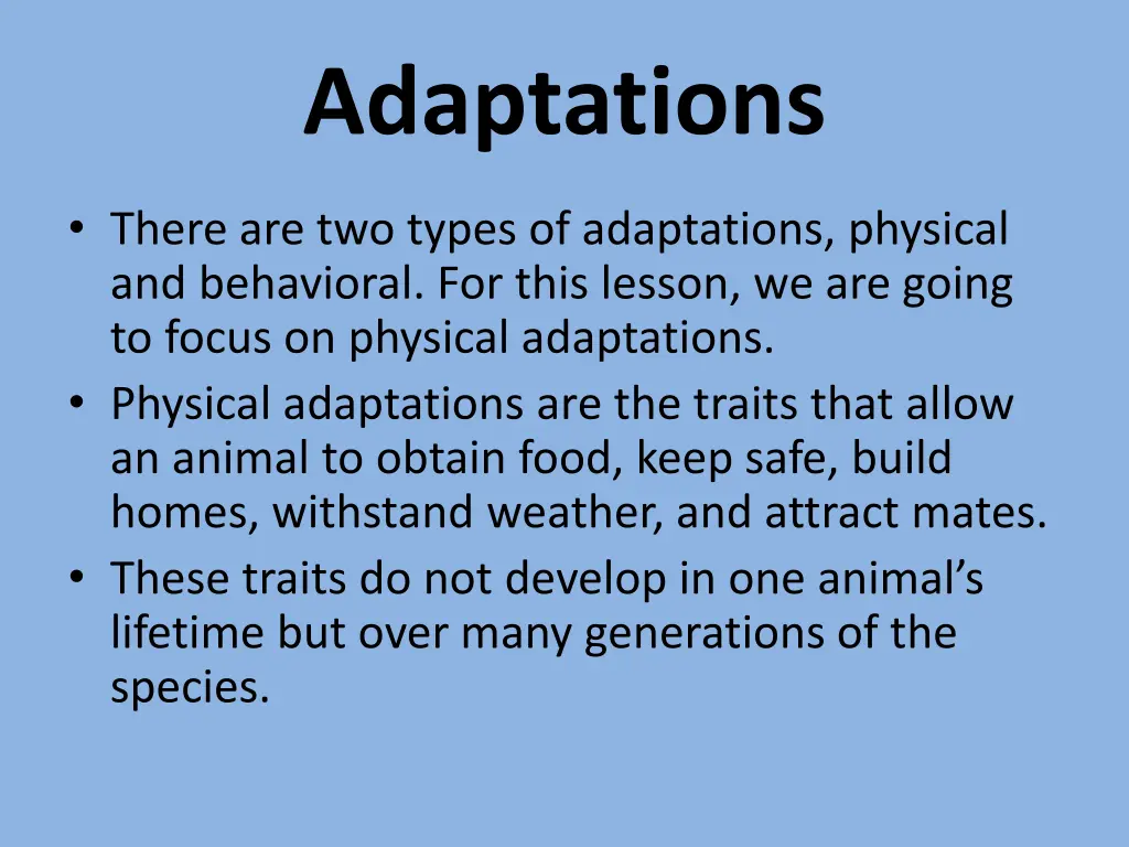 adaptations