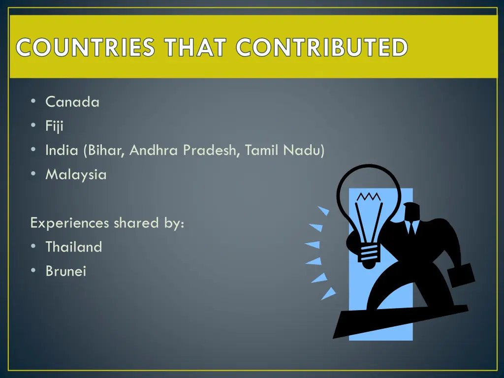 countries that contributed