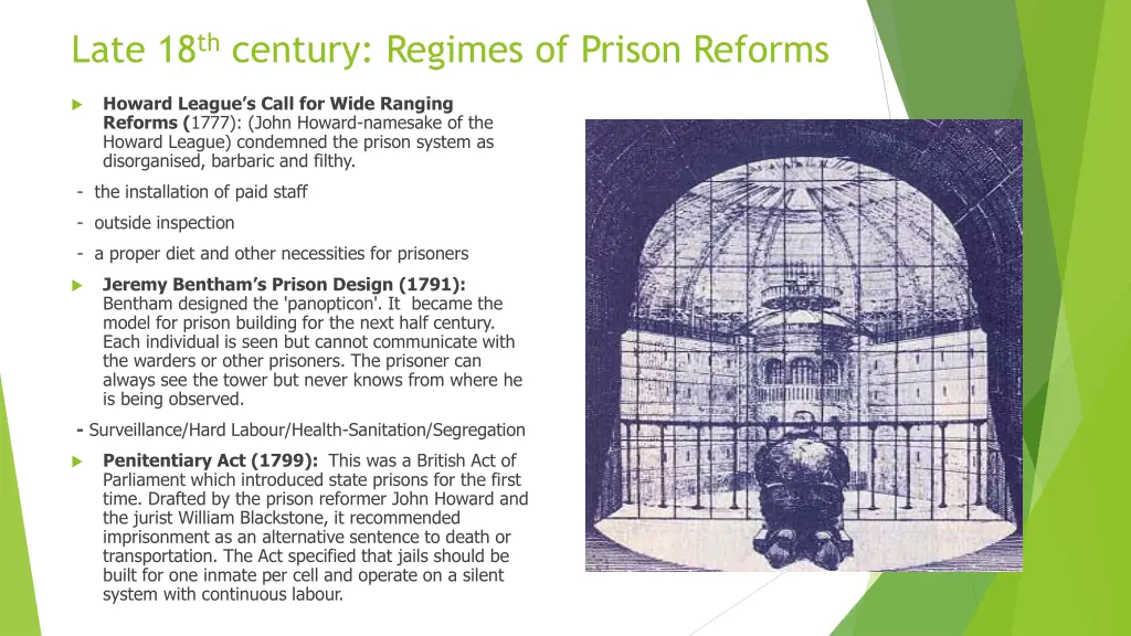 late 18 th century regimes of prison reforms