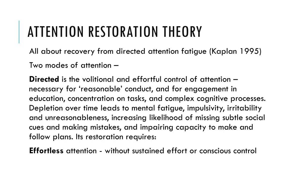 attention restoration theory