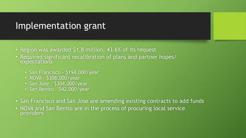 implementation grant