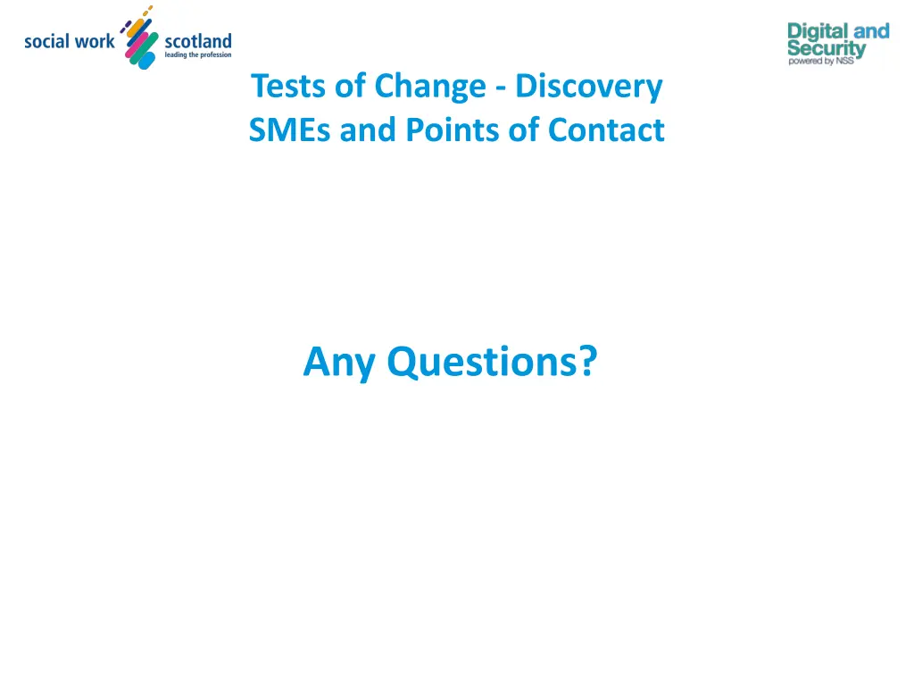 tests of change discovery smes and points