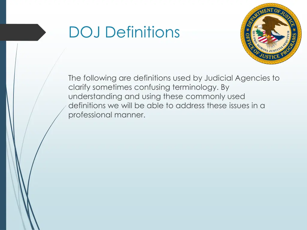 doj definitions