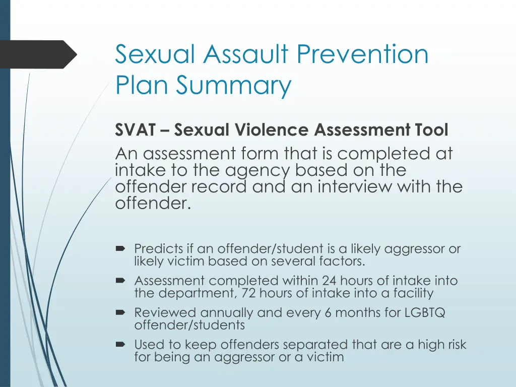 sexual assault prevention plan summary 1