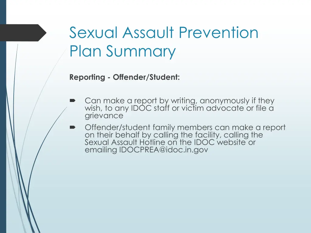 sexual assault prevention plan summary 7