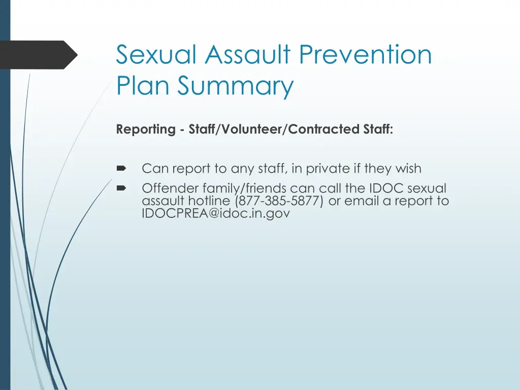 sexual assault prevention plan summary 8