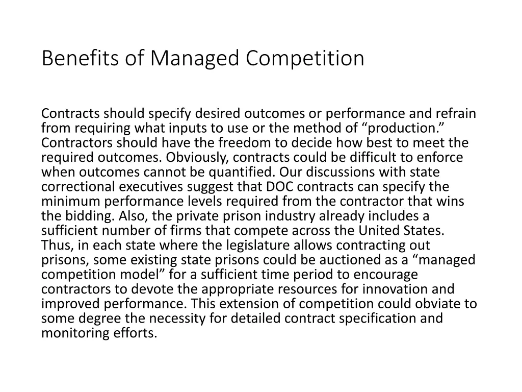 benefits of managed competition 2