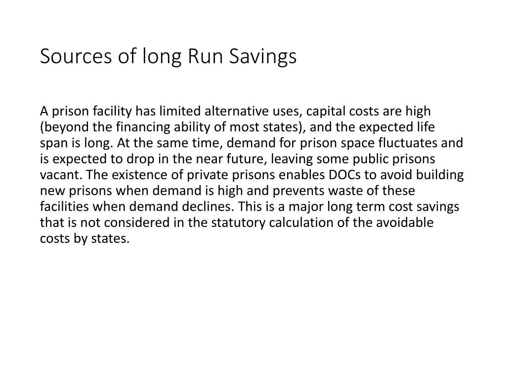 sources of long run savings