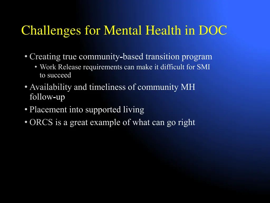 challenges for mental health in doc 1