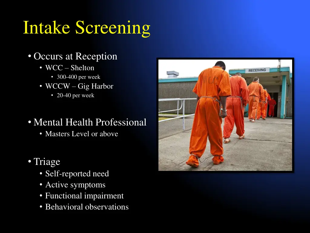 intake screening