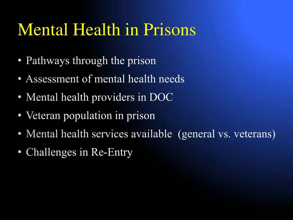 mental health in prisons