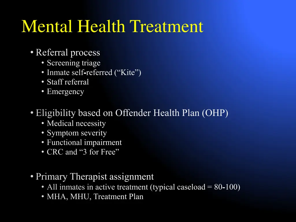 mental health treatment