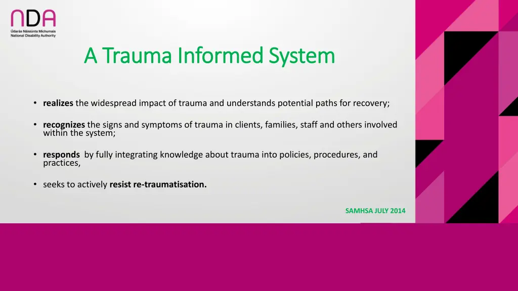 a trauma informed system a trauma informed system