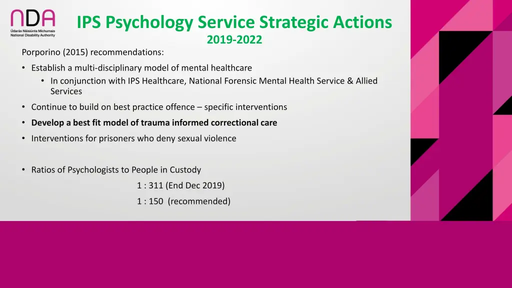 ips psychology service strategic actions 2019 2022