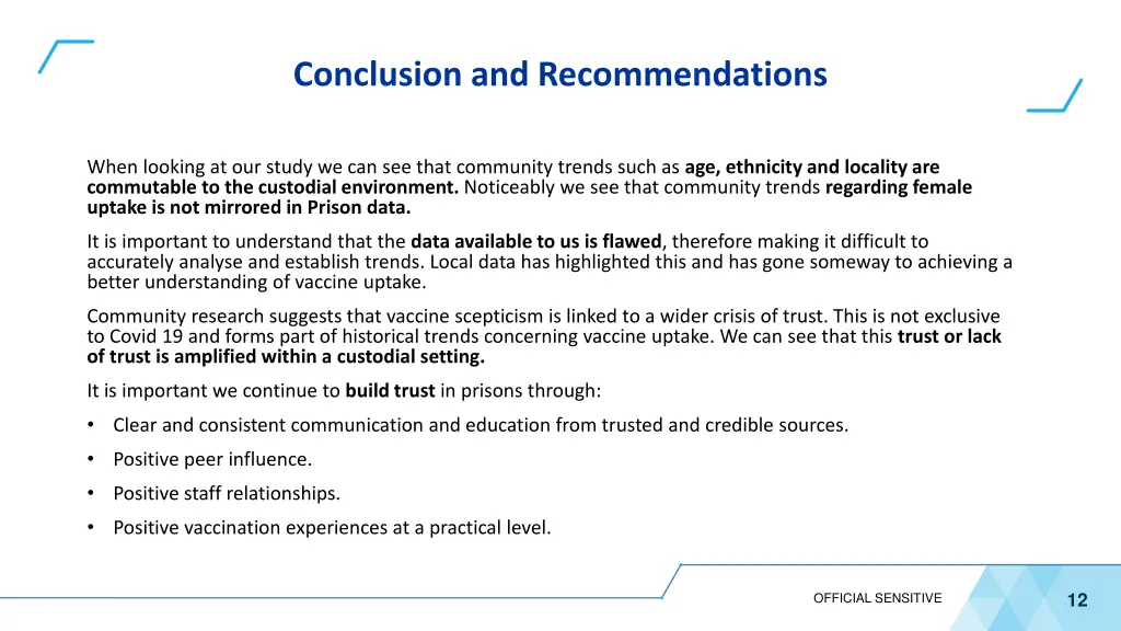 conclusion and recommendations