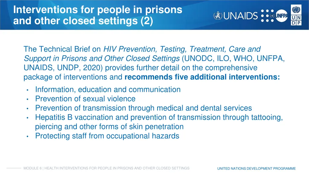 interventions for people in prisons and other 1