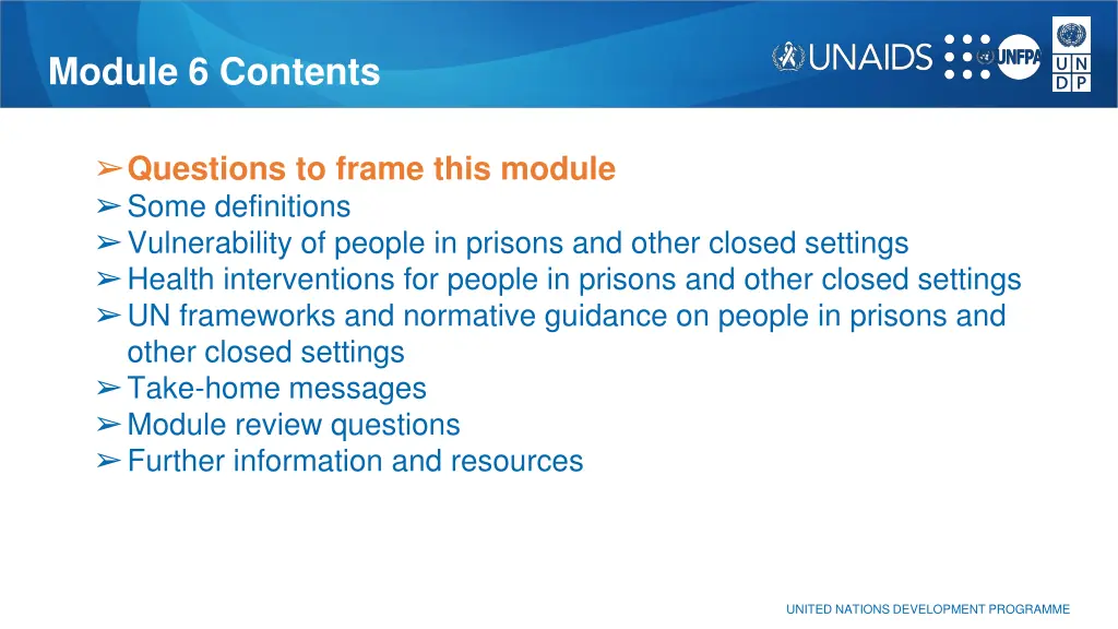 module 6 contents