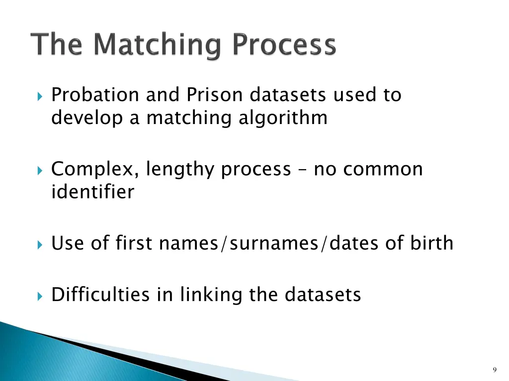 probation and prison datasets used to develop