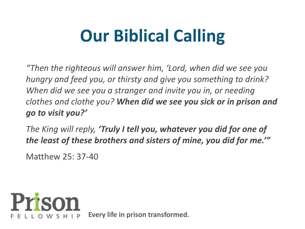 our biblical calling