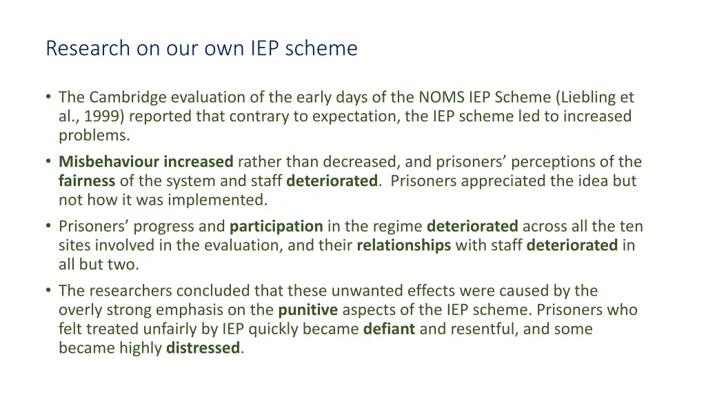 research on our own iep scheme