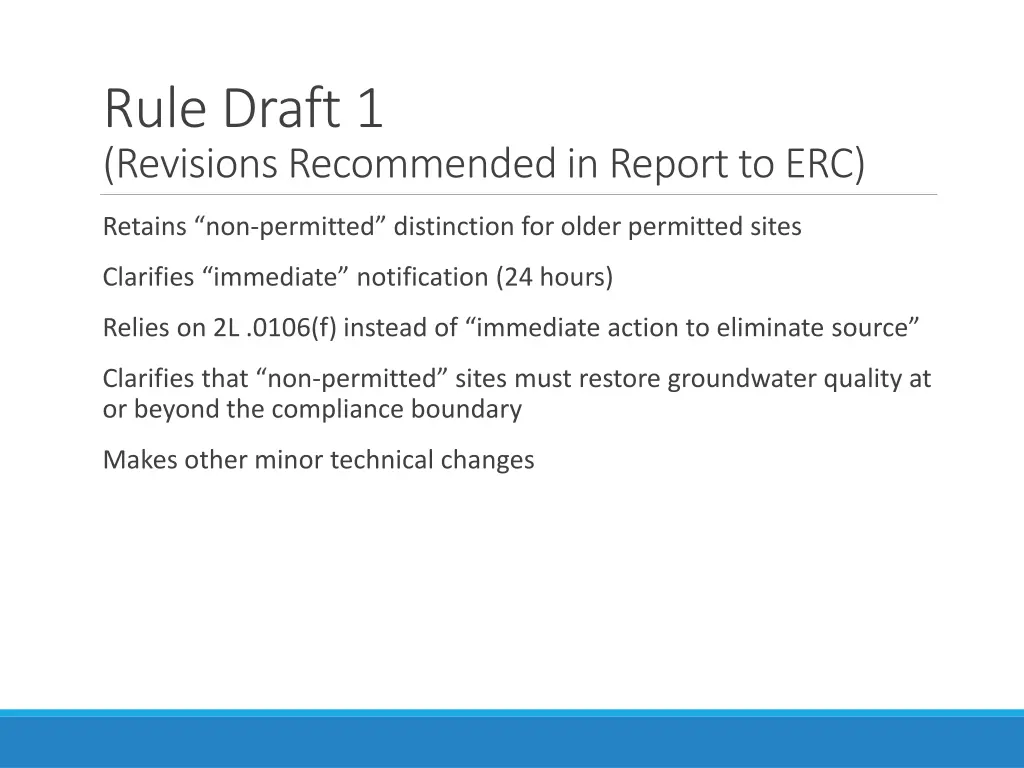 rule draft 1 revisions recommended in report