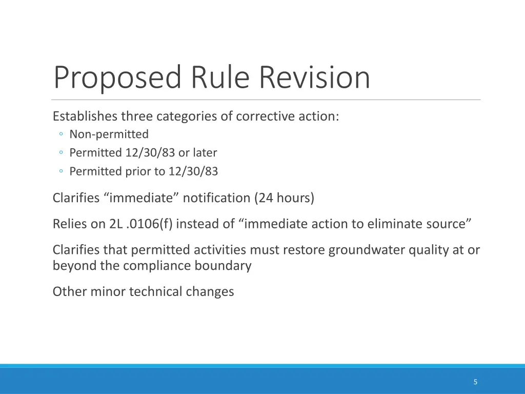 proposed rule revision