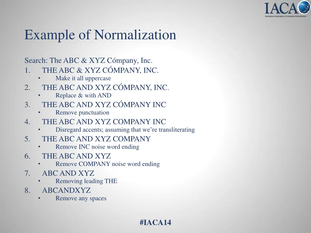 example of normalization