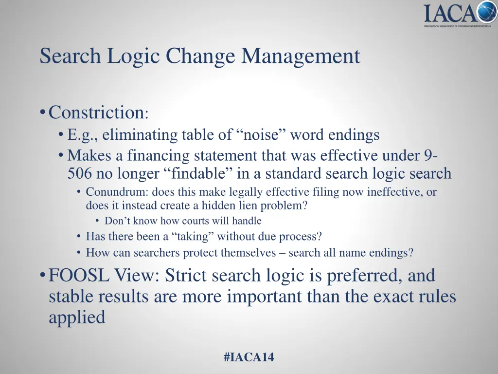 search logic change management 1