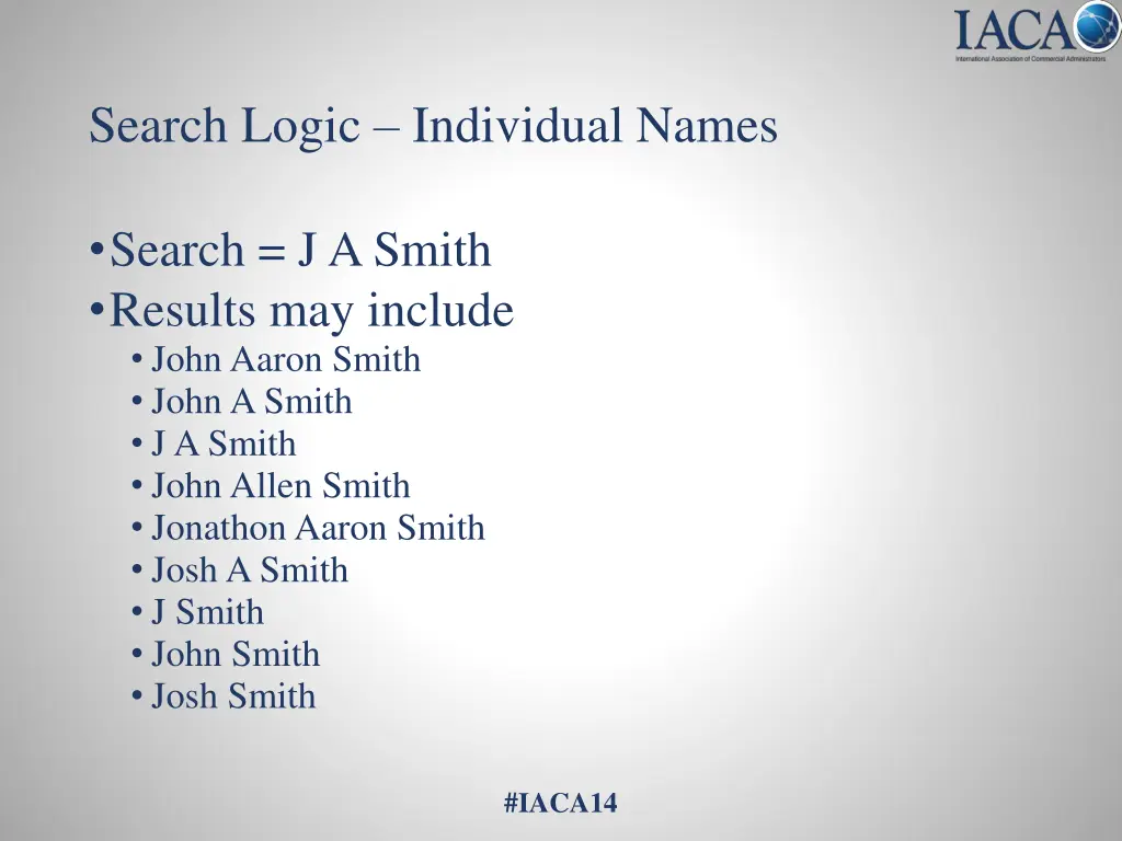 search logic individual names 1