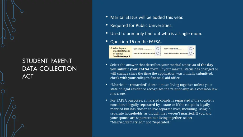 marital status will be added this year required