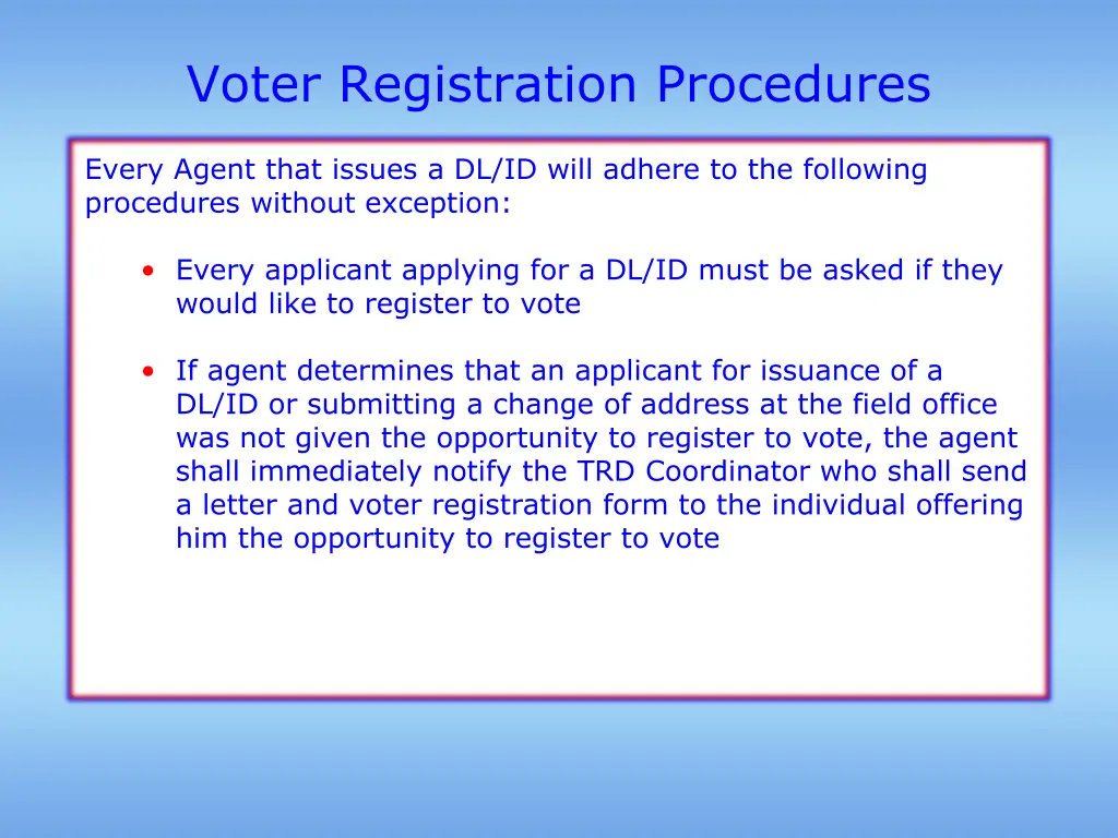 voter registration procedures