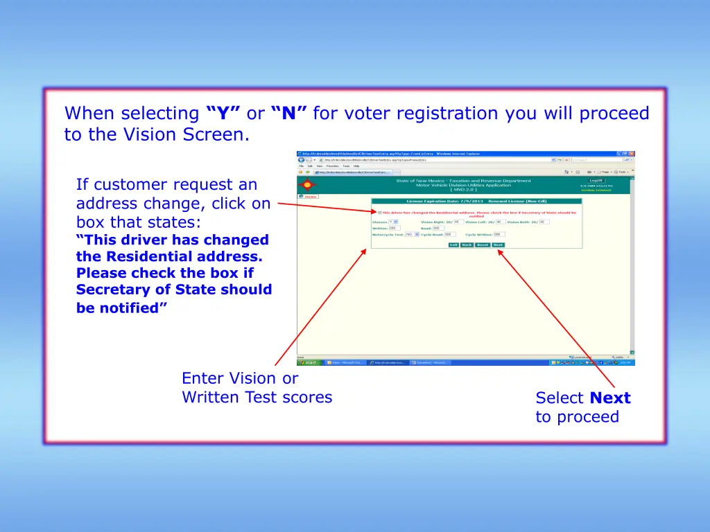 when selecting y or n for voter registration