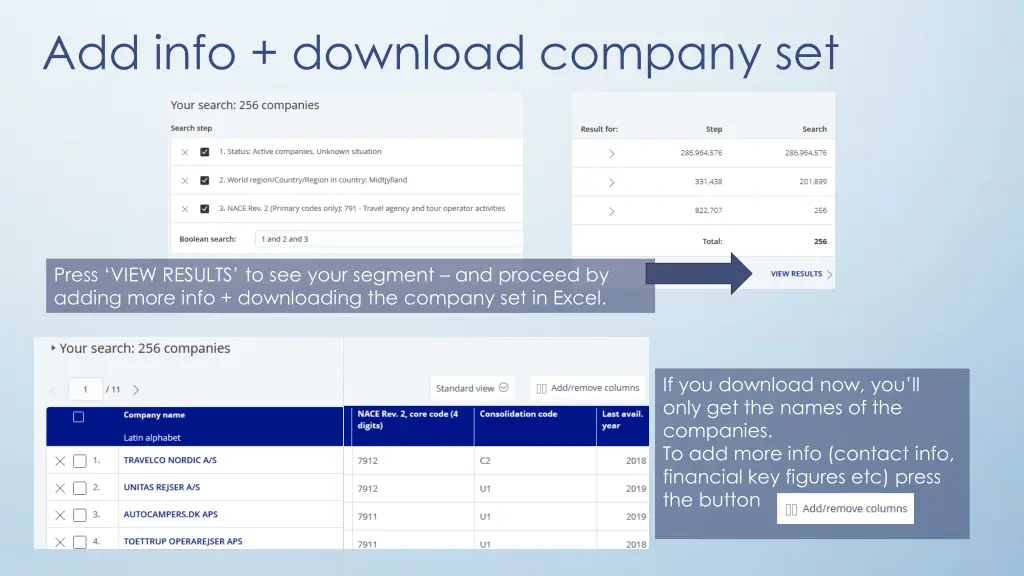 add info download company set