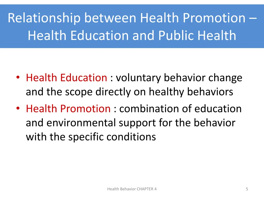 relationship between health promotion health