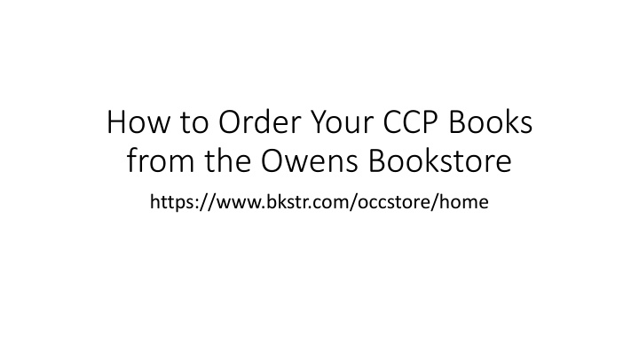 how to order your ccp books from the owens