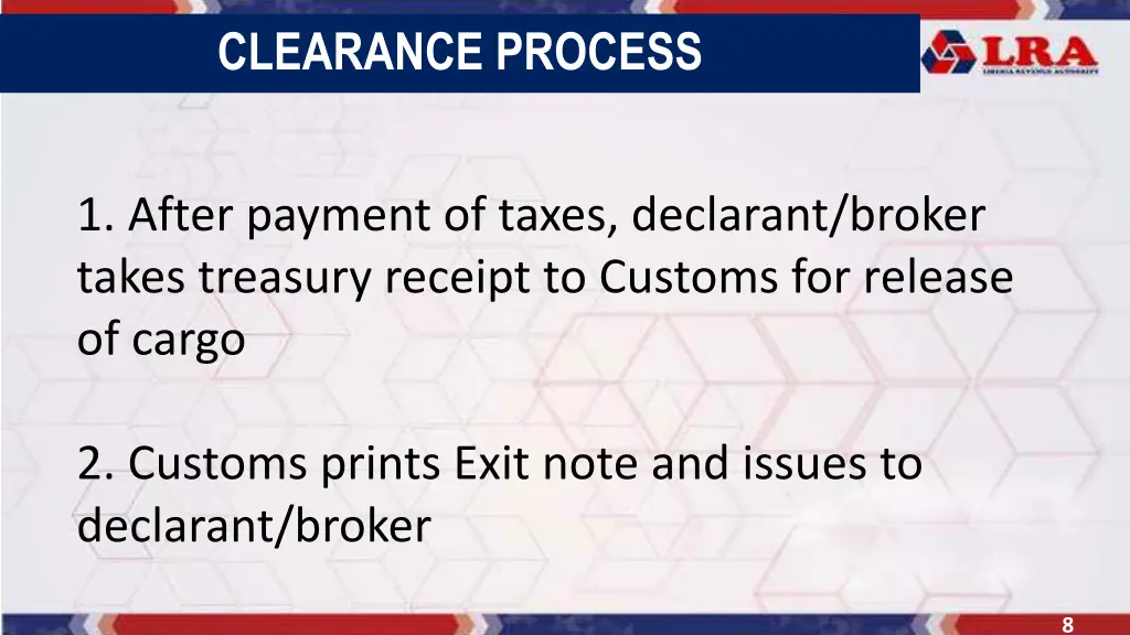 clearance process