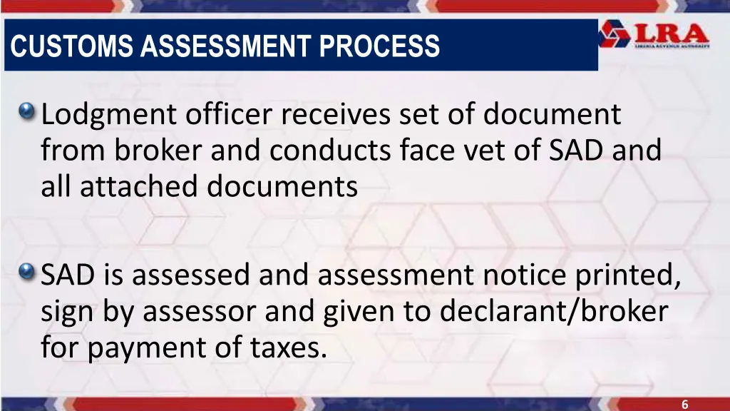 customs assessment process