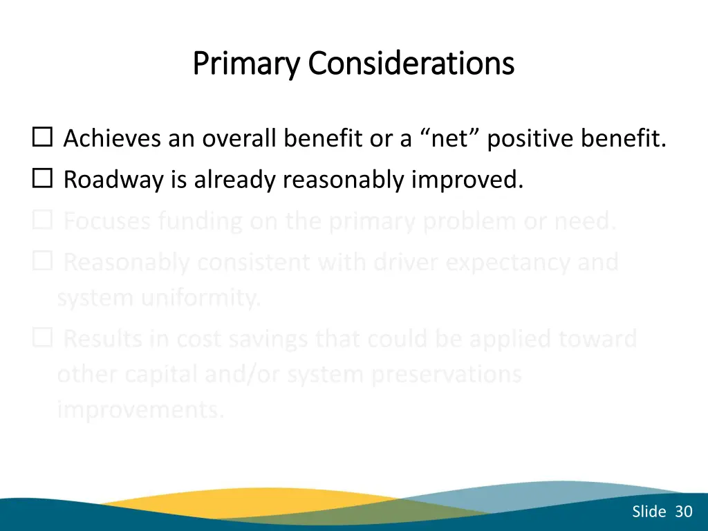 primary considerations primary considerations 2