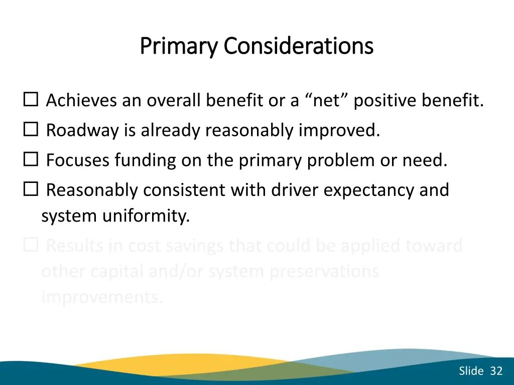 primary considerations primary considerations 4