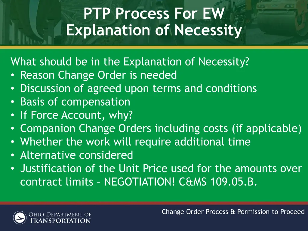 ptp process for ew explanation of necessity