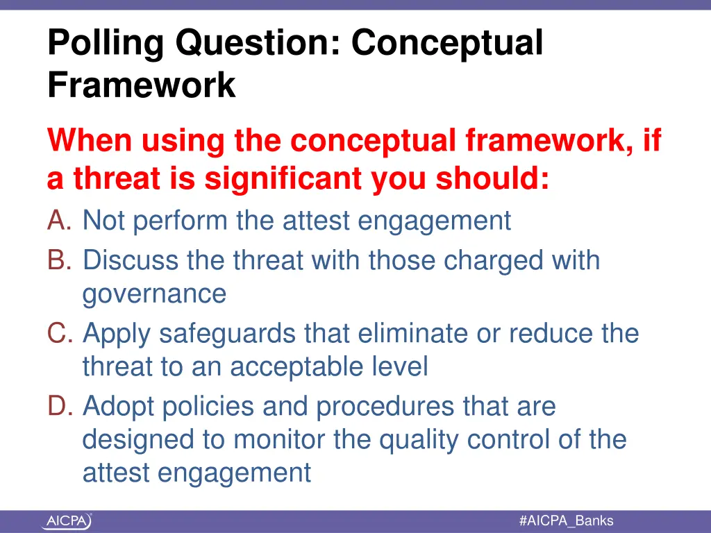 polling question conceptual framework when using