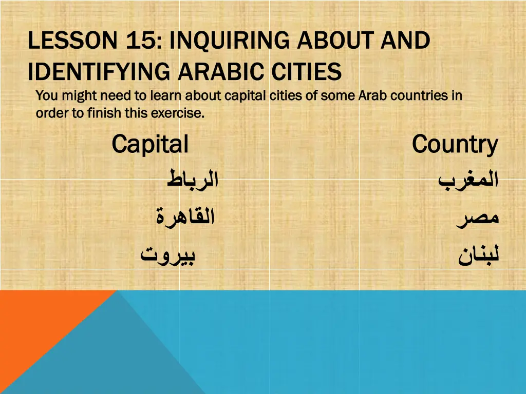 lesson 15 inquiring about and identifying arabic 1