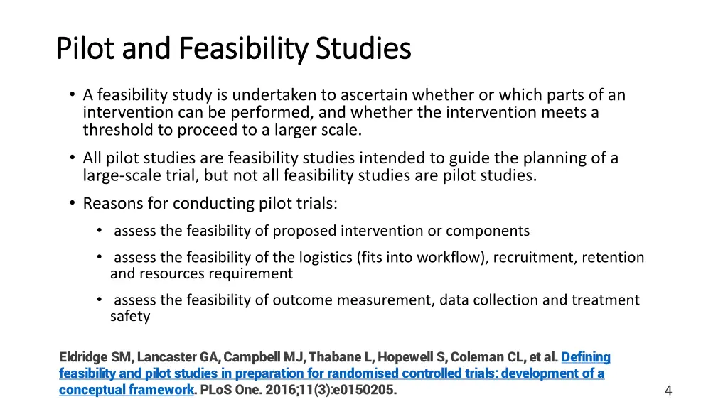 pilot and feasibility studies pilot