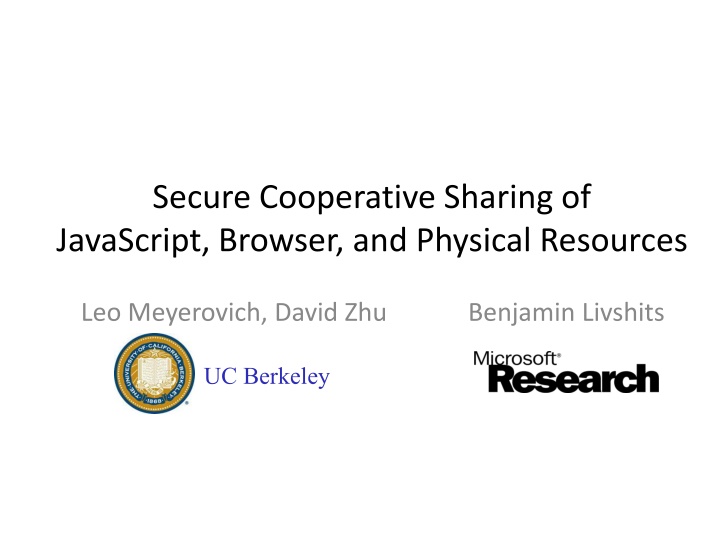 secure cooperative sharing of javascript browser