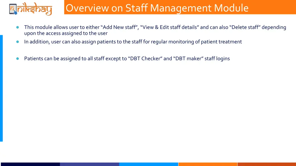 overview on staff management module