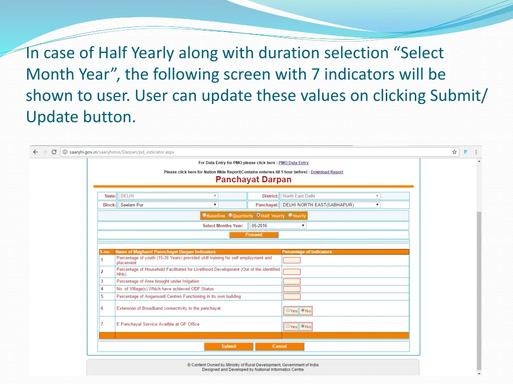 in case of half yearly along with duration