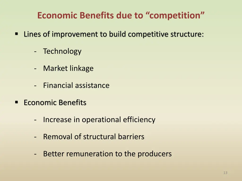 economic benefits due to competition