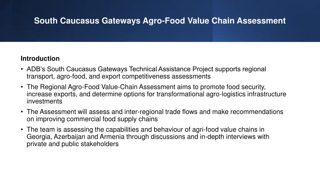 south caucasus gateways agro food value chain