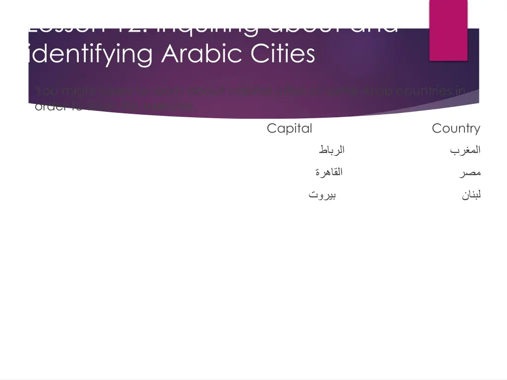 lesson 12 inquiring about and identifying arabic 2