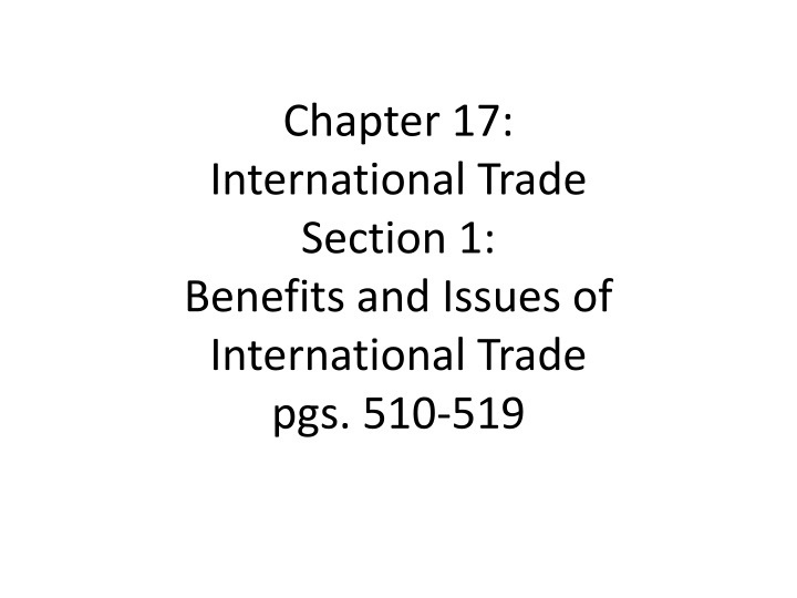 chapter 17 international trade section 1 benefits